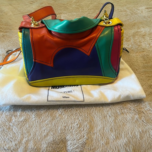 Moschino Yellow and Blue Mini Bag with Bold Design - Picture 3 of 6